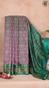 Purple & Green Patola Silk Saree